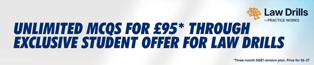 Unlimited MCQs for £95* through Exclusive Student Offer for Law Drills